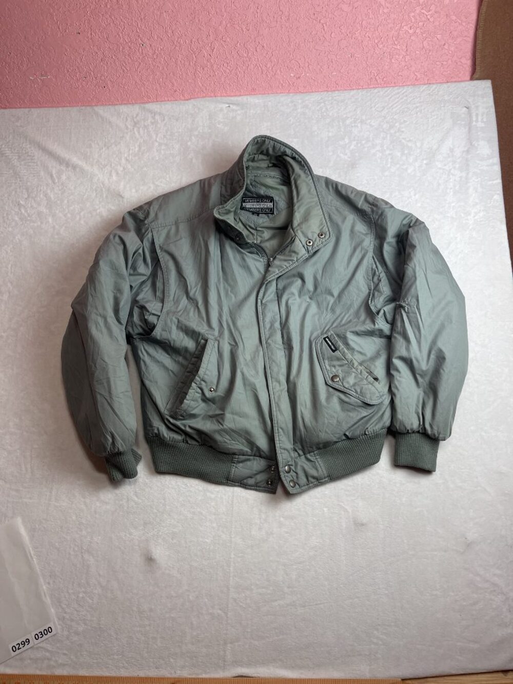 Members Only Men's Gray Bomber Jacket Size 44 Vintage Full Zip